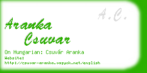aranka csuvar business card